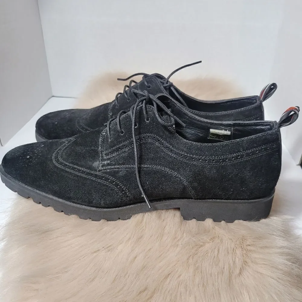 Carlos Santana Men’s Gitano Lite Wingtip Oxford Black Suede  Shoe Size 11